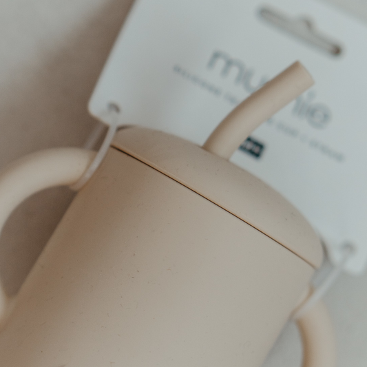 Silicone Training Cup + Straw