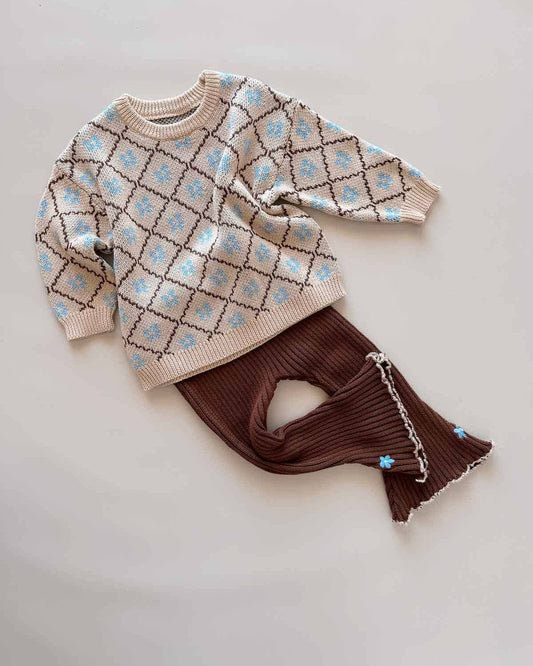 Cotton Knit Jumper - Bluebell