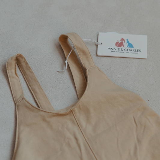 Beige Short Overalls