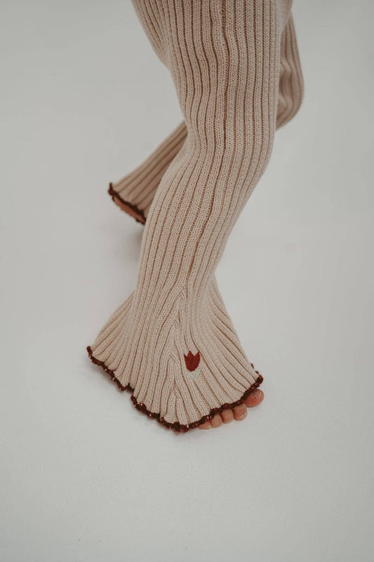 Embroidered Bell Pants - Ecru Tulip