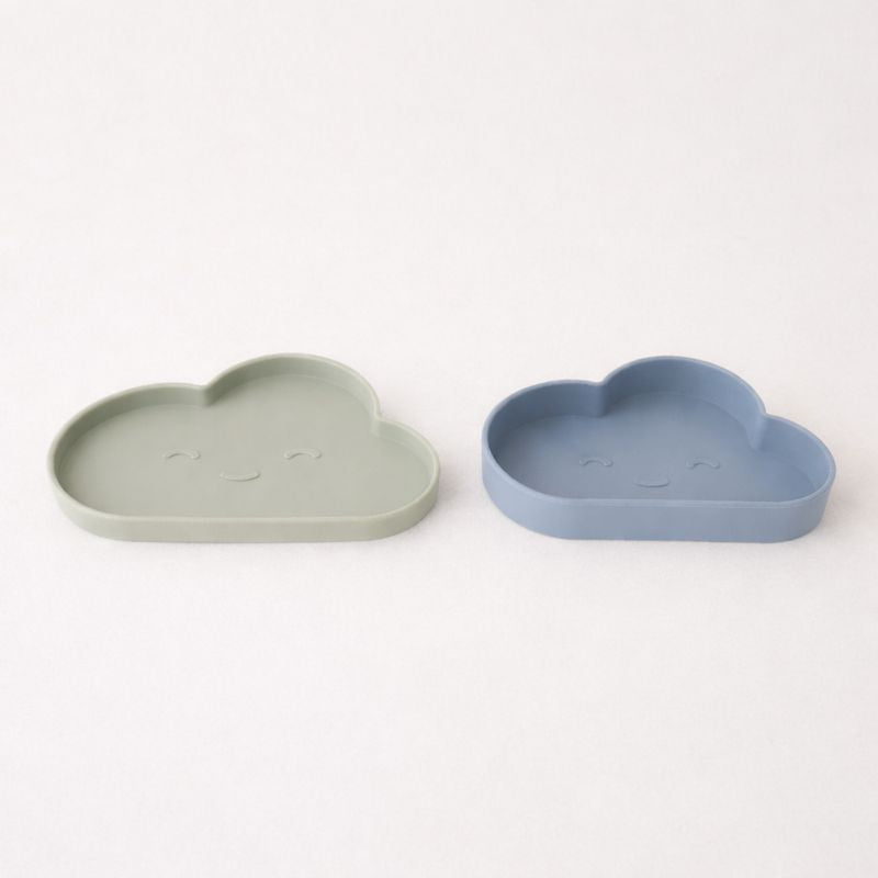 Cloud Plate & Bowl Set - Tourmaline & Mint
