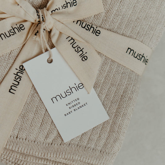 Ribbed Beige Melange Blanket