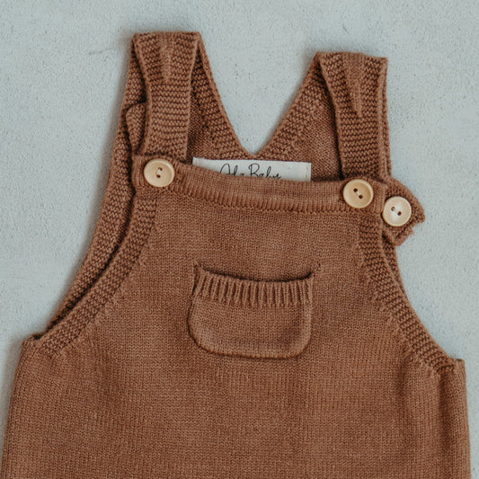 Caramel Knit Dungarees
