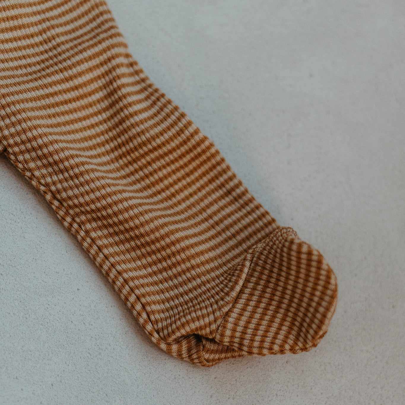 Fawn Stripe Wool Rib Bodysuit