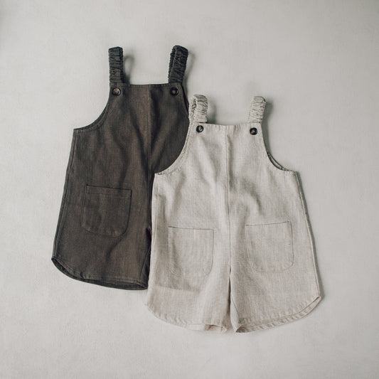 Acorn Linen Pocket Playsuit - Cocoa