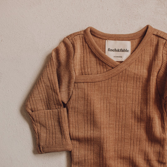 Wool Rib Bodysuit - Fawn