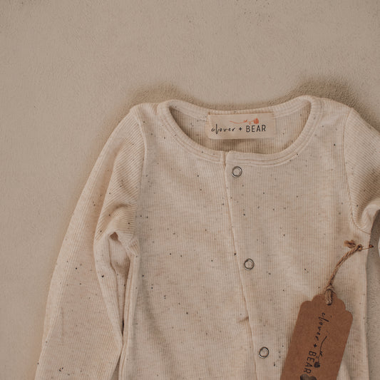 Footed Onesie - Milk Sprinkle