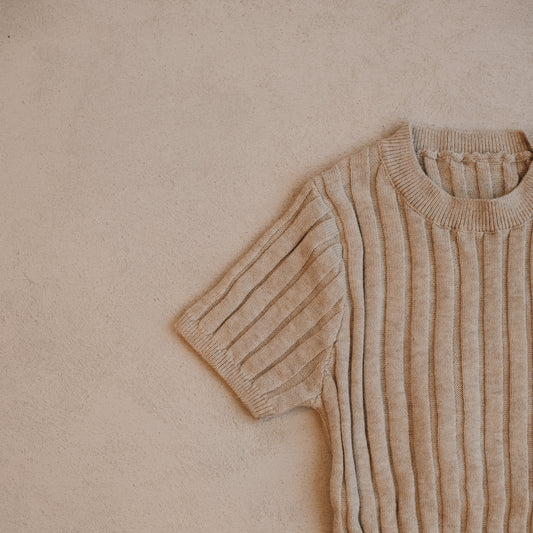 Cove Ribbed Romper - Oatmeal