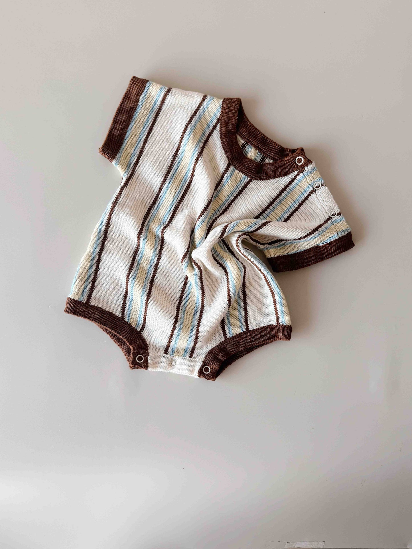 Retro Stripe Romper Azure