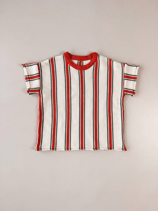 Retro Stripe Cotton Knit Tee