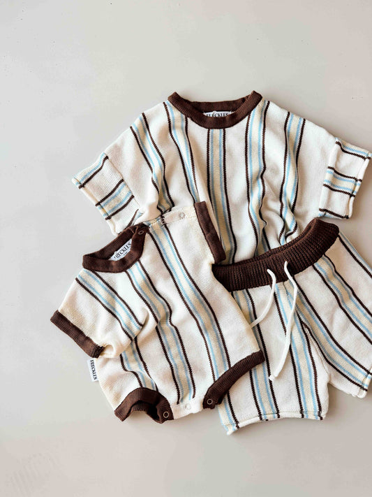 Retro Stripe Shorts Azure