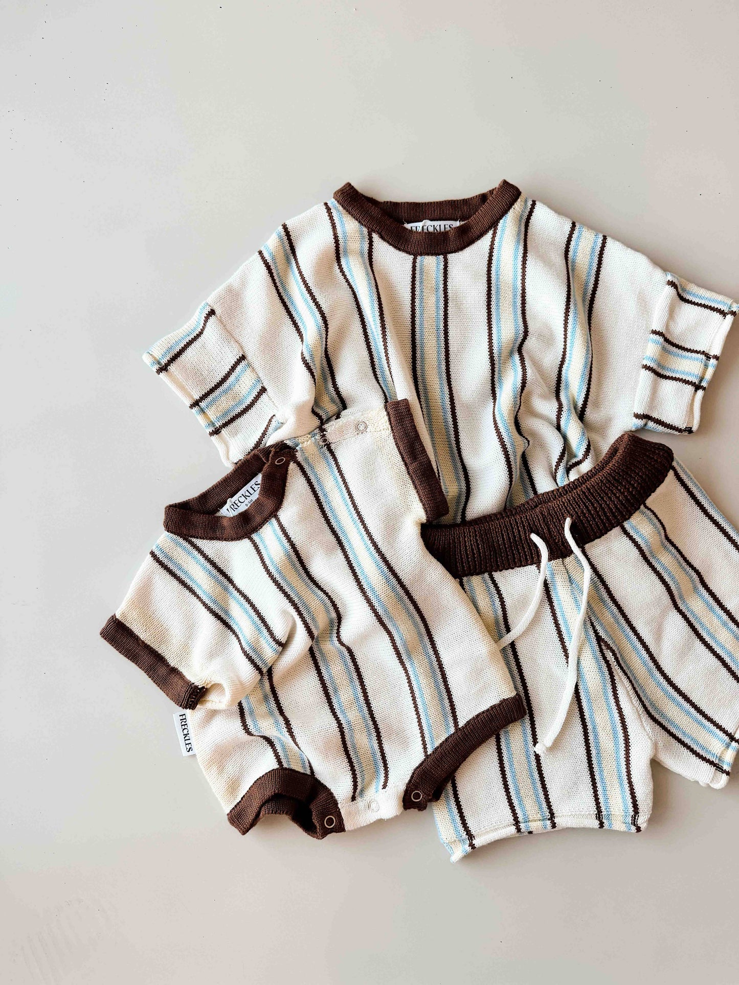 Retro Stripe Knit Top Azure