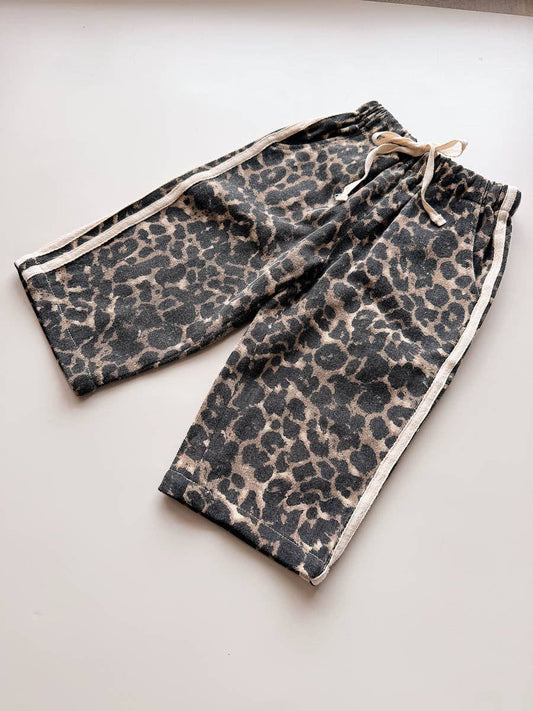 Denim Track Pants - Leopard Racer