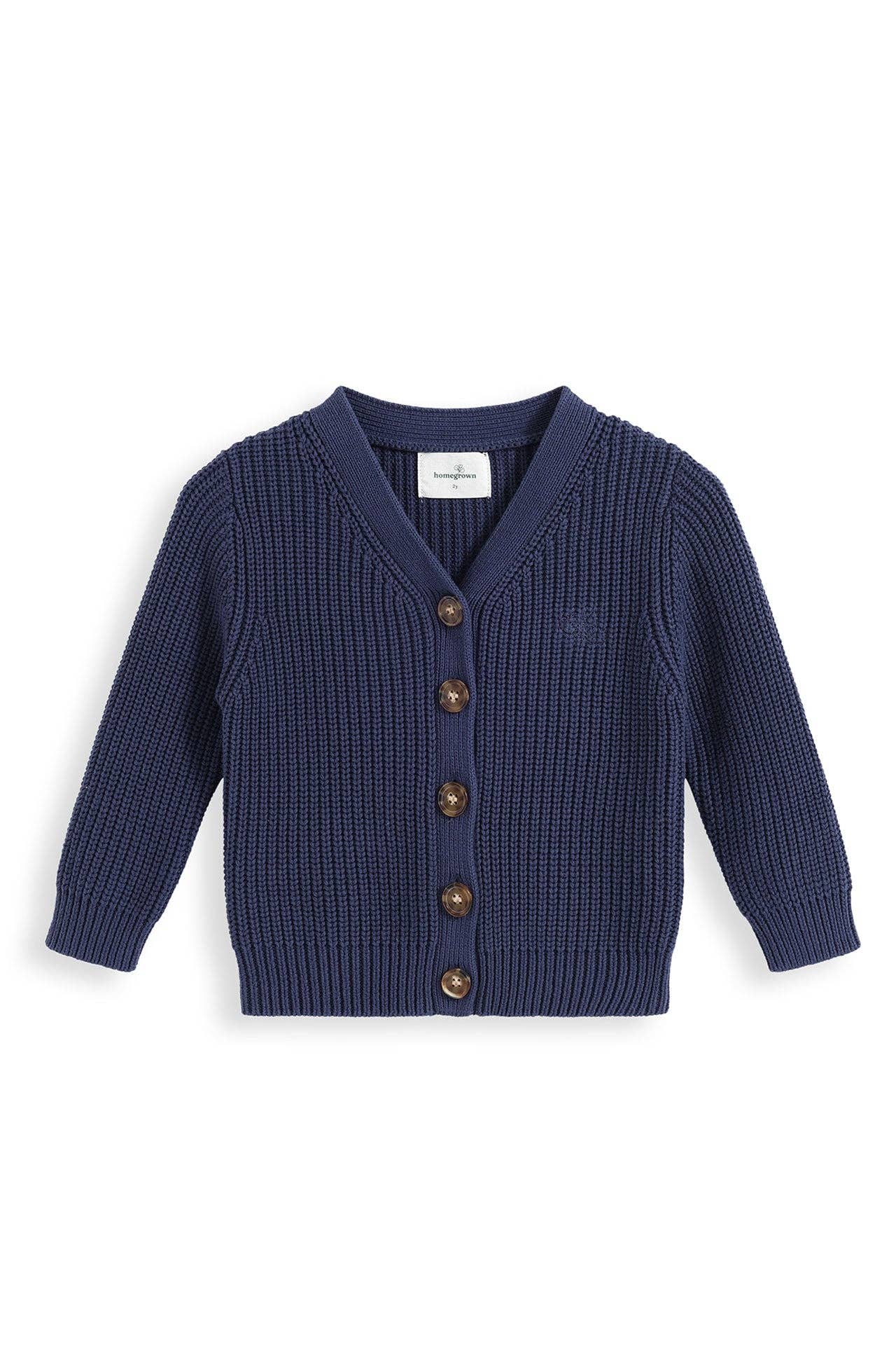 Chunky Knit Cardigan Navy