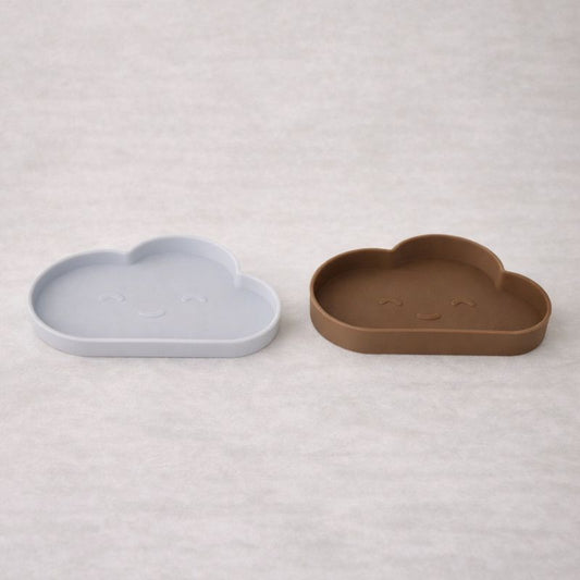 Cloud Plate & Bowl Set - Ice Blue & Choko