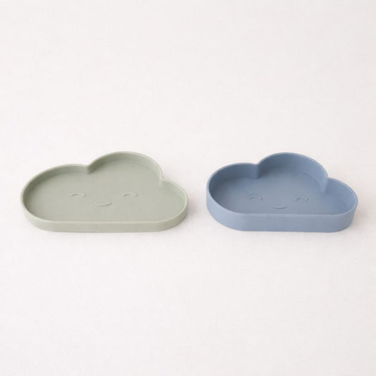 Cloud Plate & Bowl Set - Tourmaline & Mint