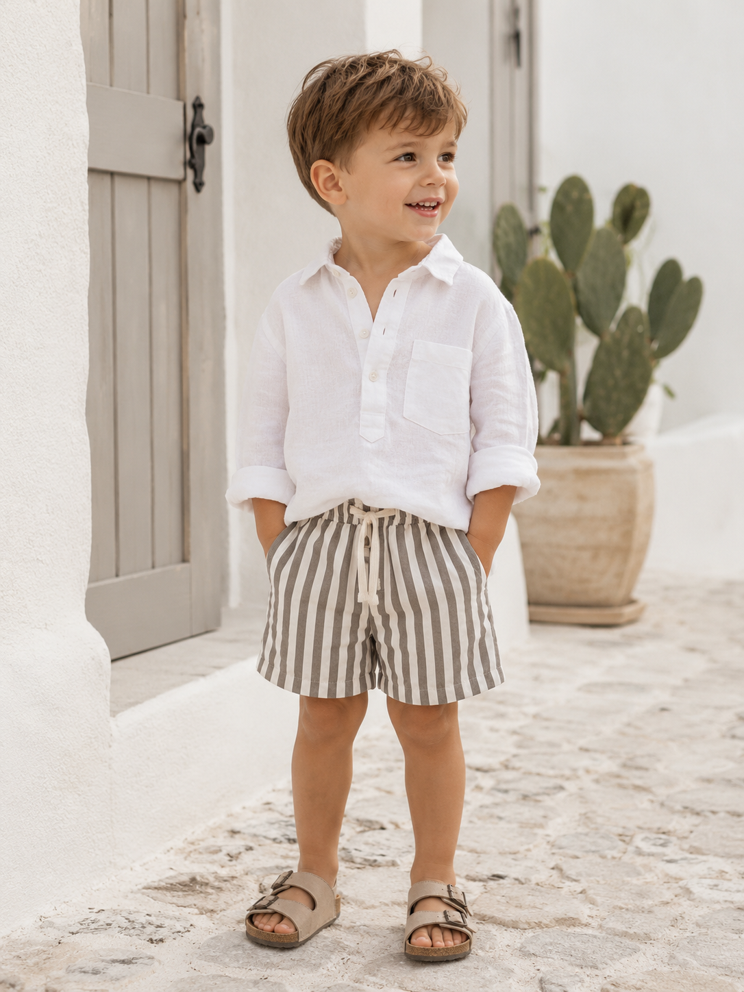Chai Stripe Shorts