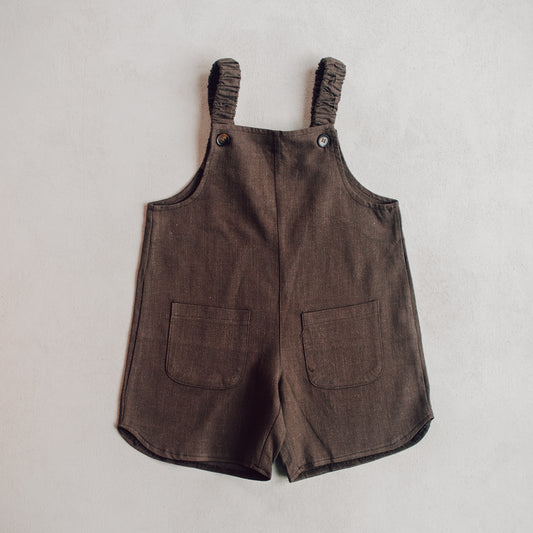 Acorn Linen Pocket Playsuit - Cocoa