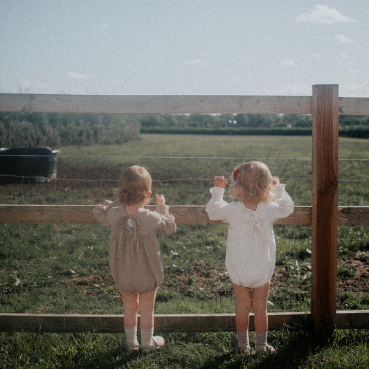 Juniper Bow Romper - Mushroom