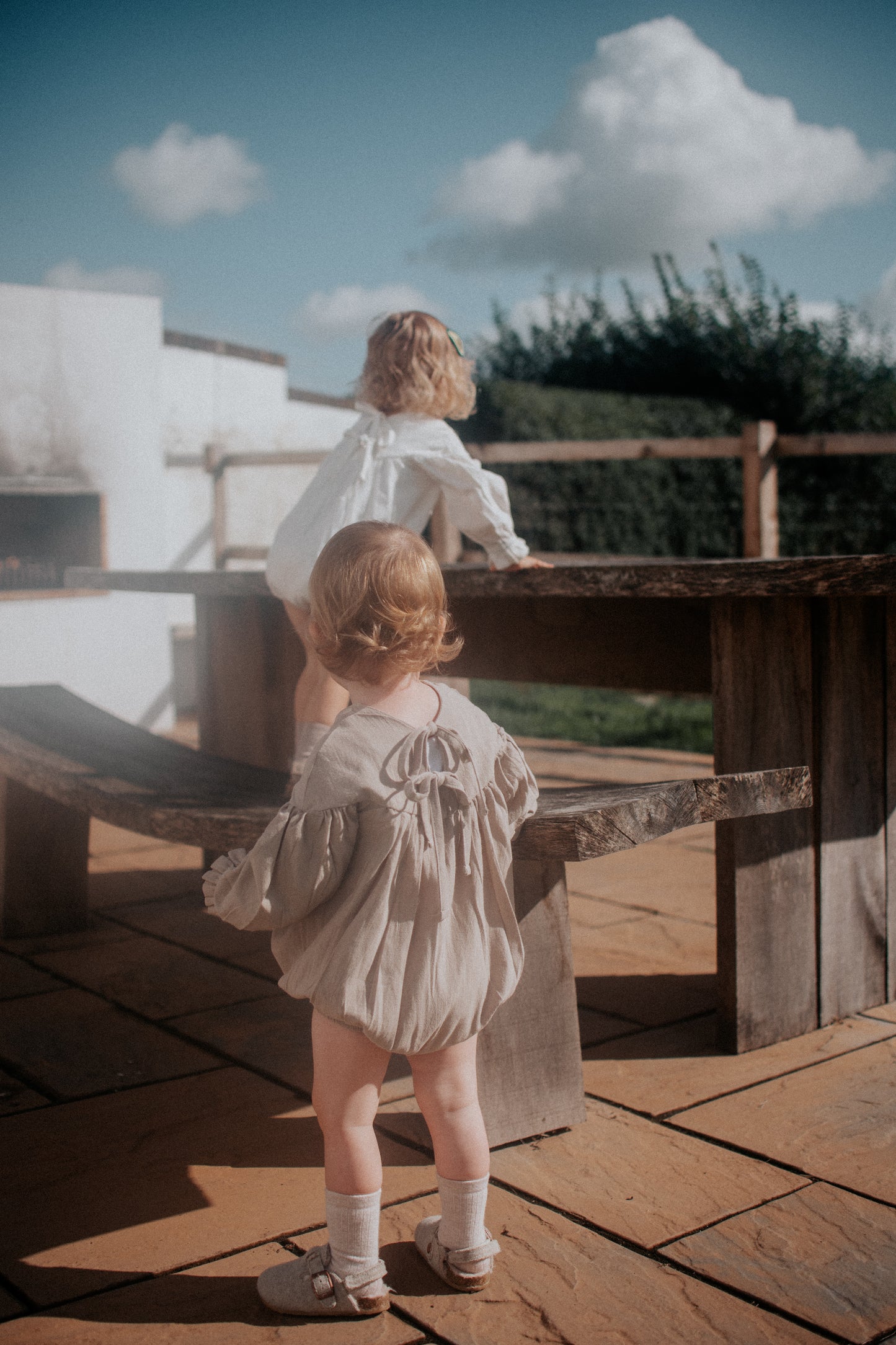 Juniper Bow Romper - Mushroom