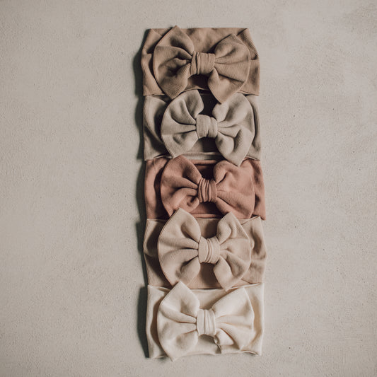 Soft Ribbed Wide Bow Headband
