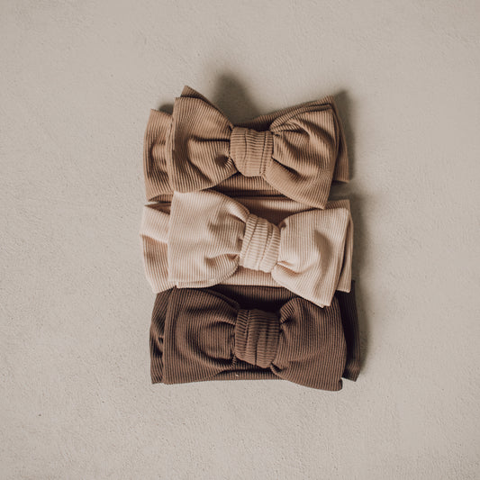 Double Bow Ribbed Headband