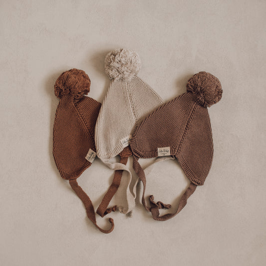 Knit PomPom Baby Hat