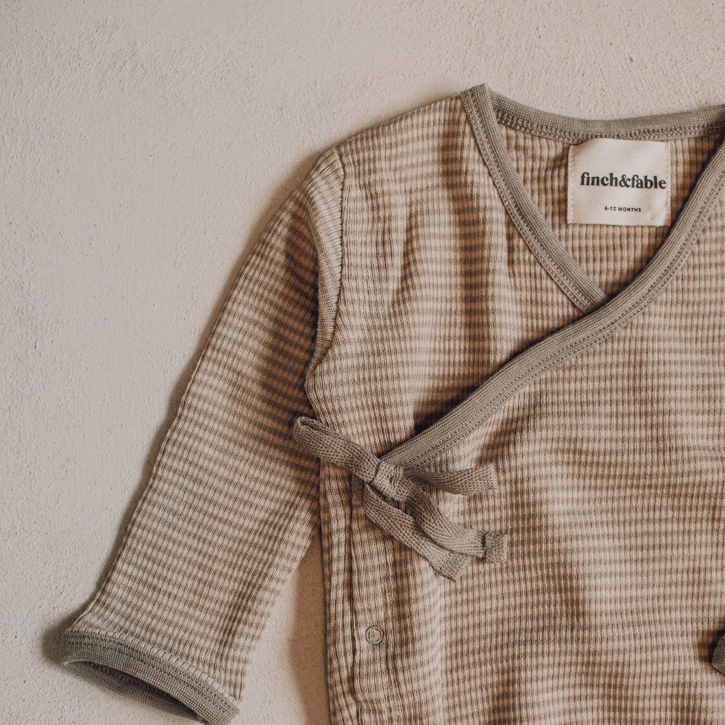 Wool Rib Footie - Oat Stripe