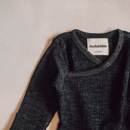 Wool Rib Bodysuit - Storm