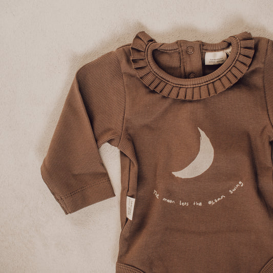 Moon Ruffle Bodysuit - Caribou