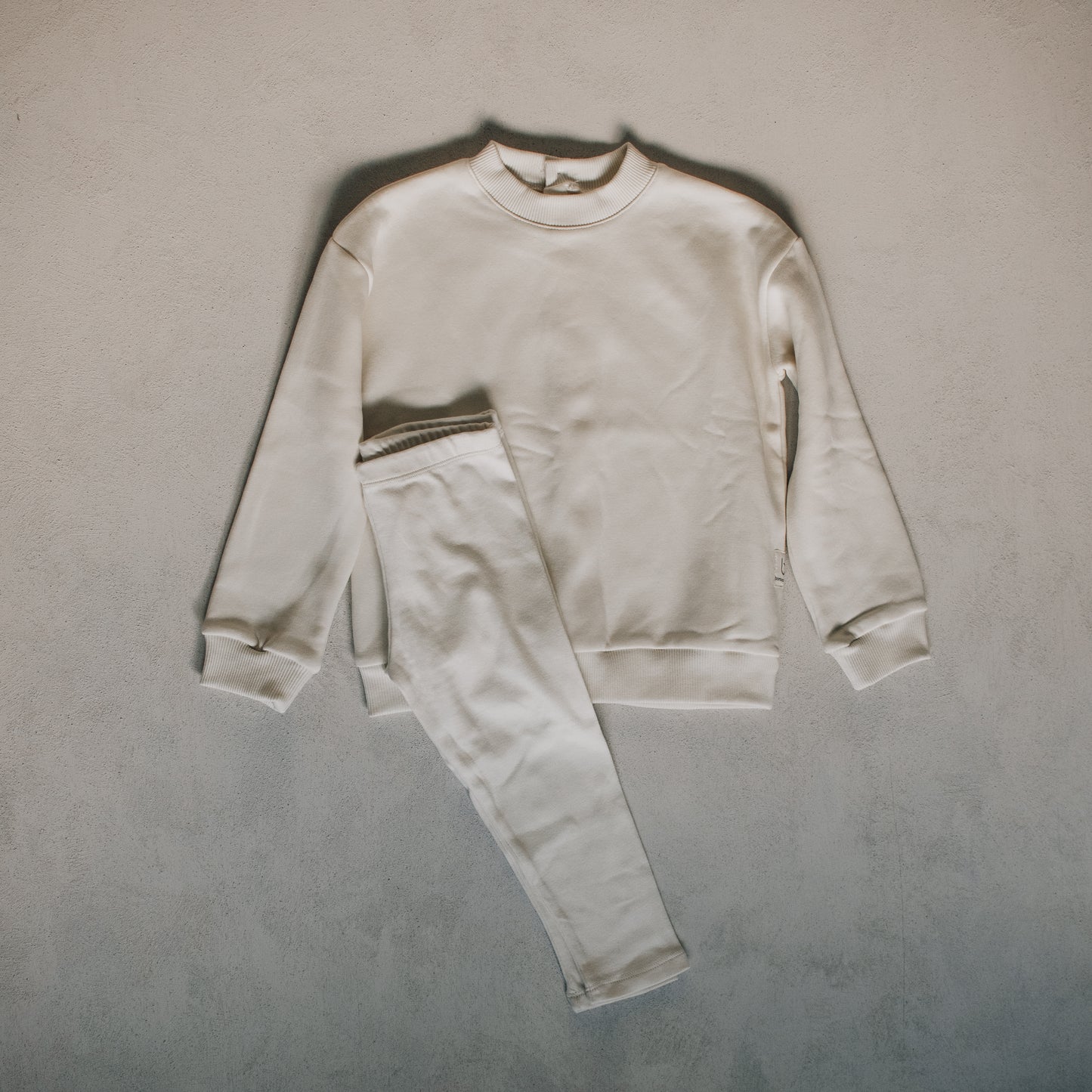 Cream Organic Oversized Sweatshirt Top & Legging Set