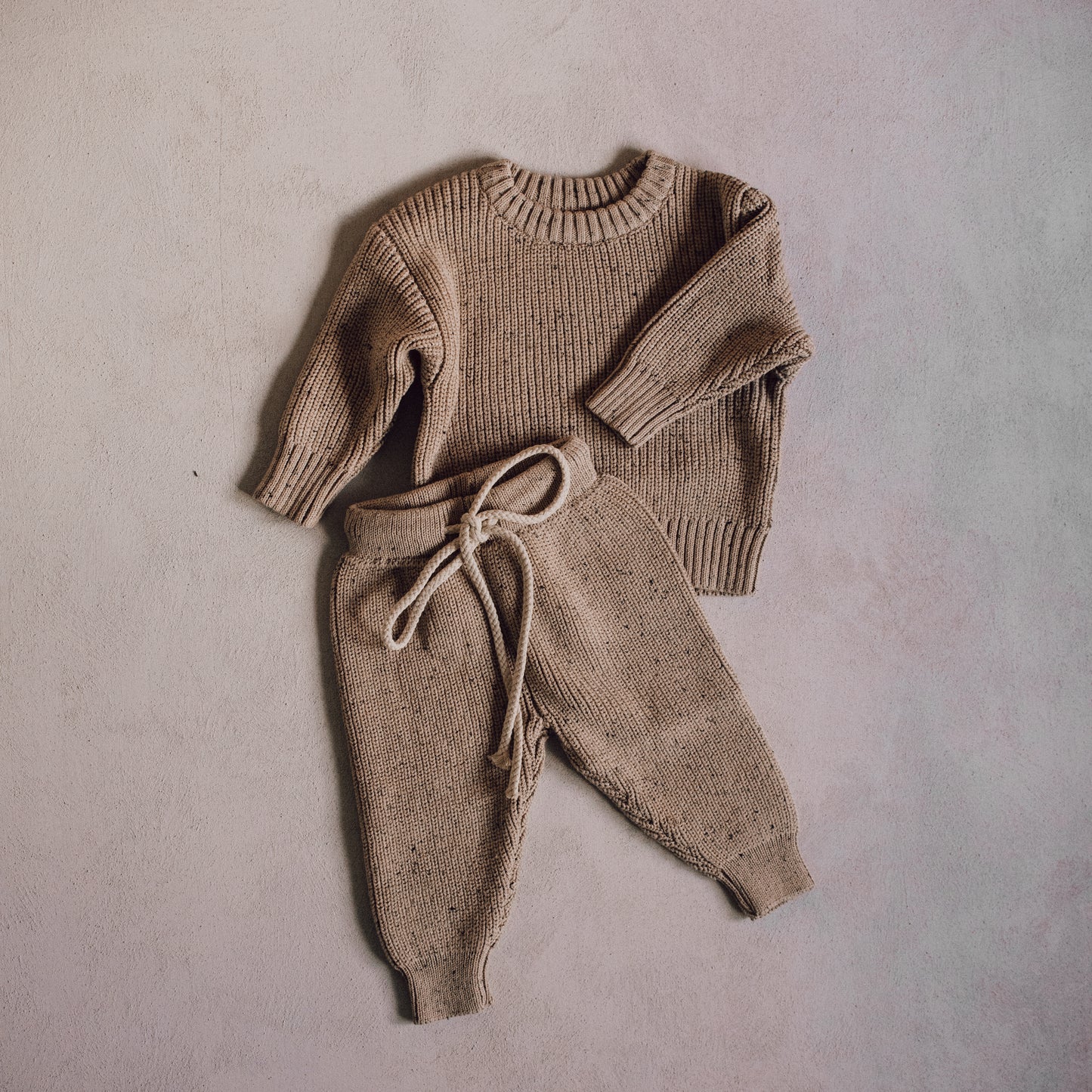 Toast Flecked Knit Set