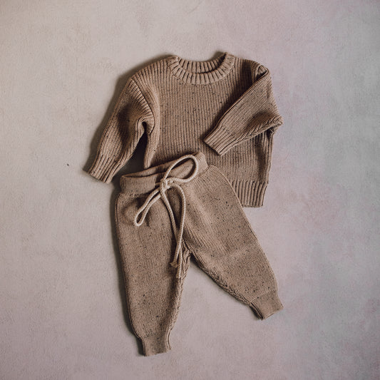 Toast Flecked Knit Set
