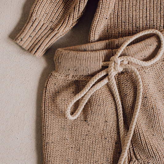 Toast Flecked Knit Set