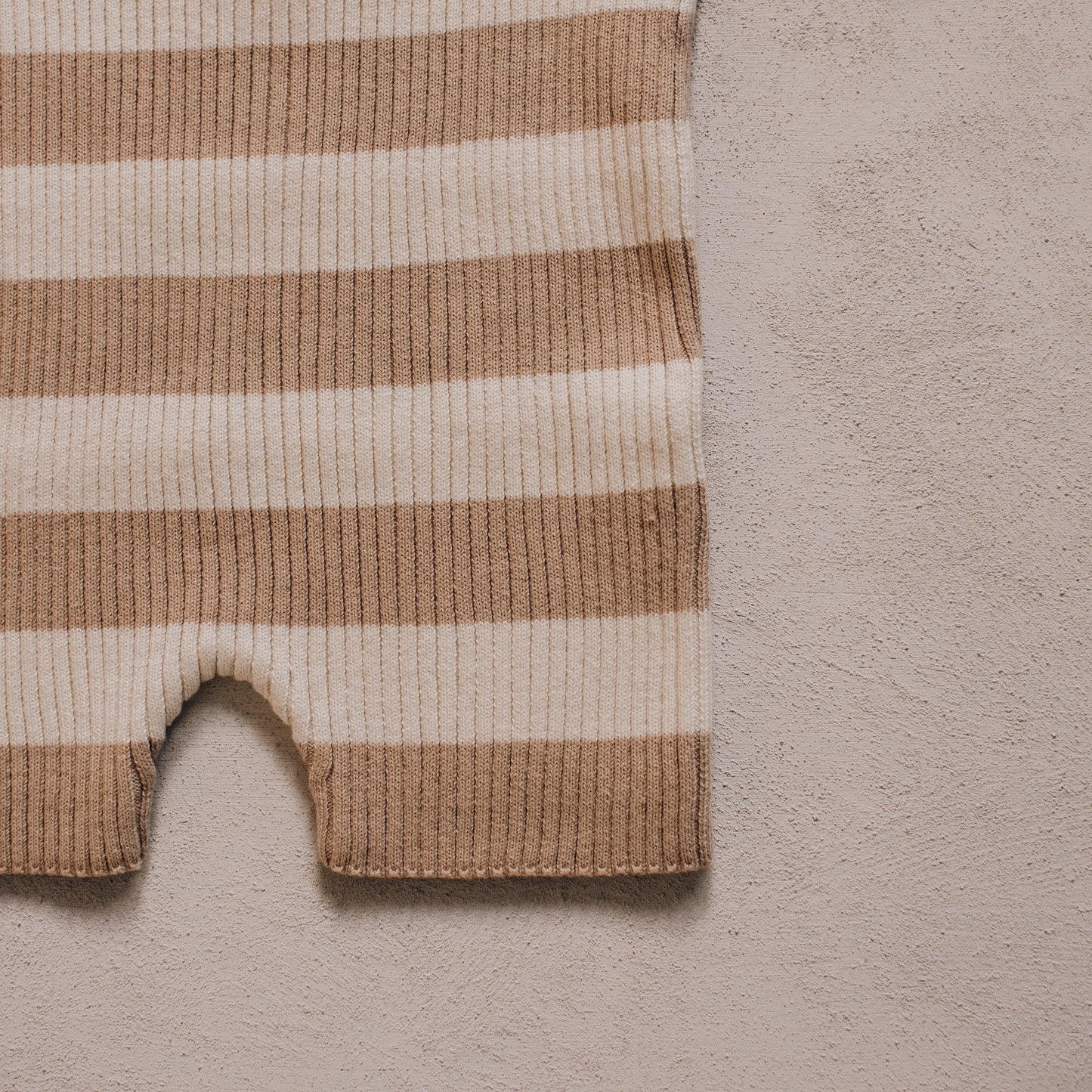 Sand Stripe Ribbed Romper