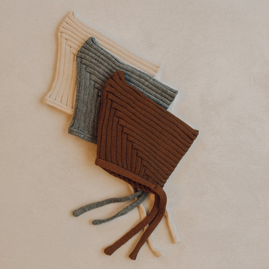 Knit Ribbed Pixie Bonnet