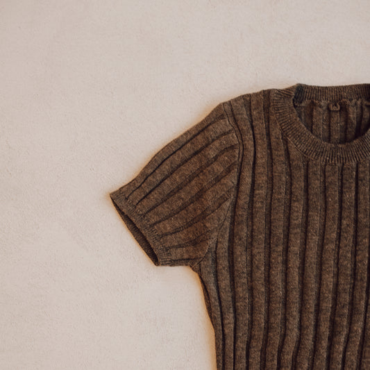 Cove Ribbed Romper - Cocoa