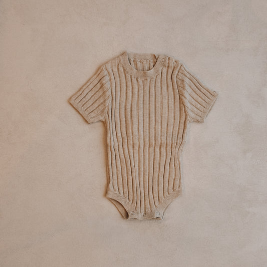 Cove Ribbed Romper - Oatmeal