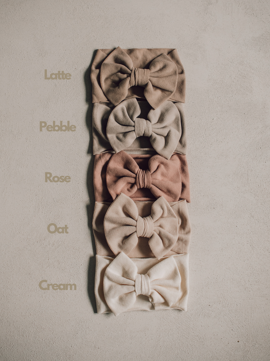 Soft Ribbed Wide Bow Headband