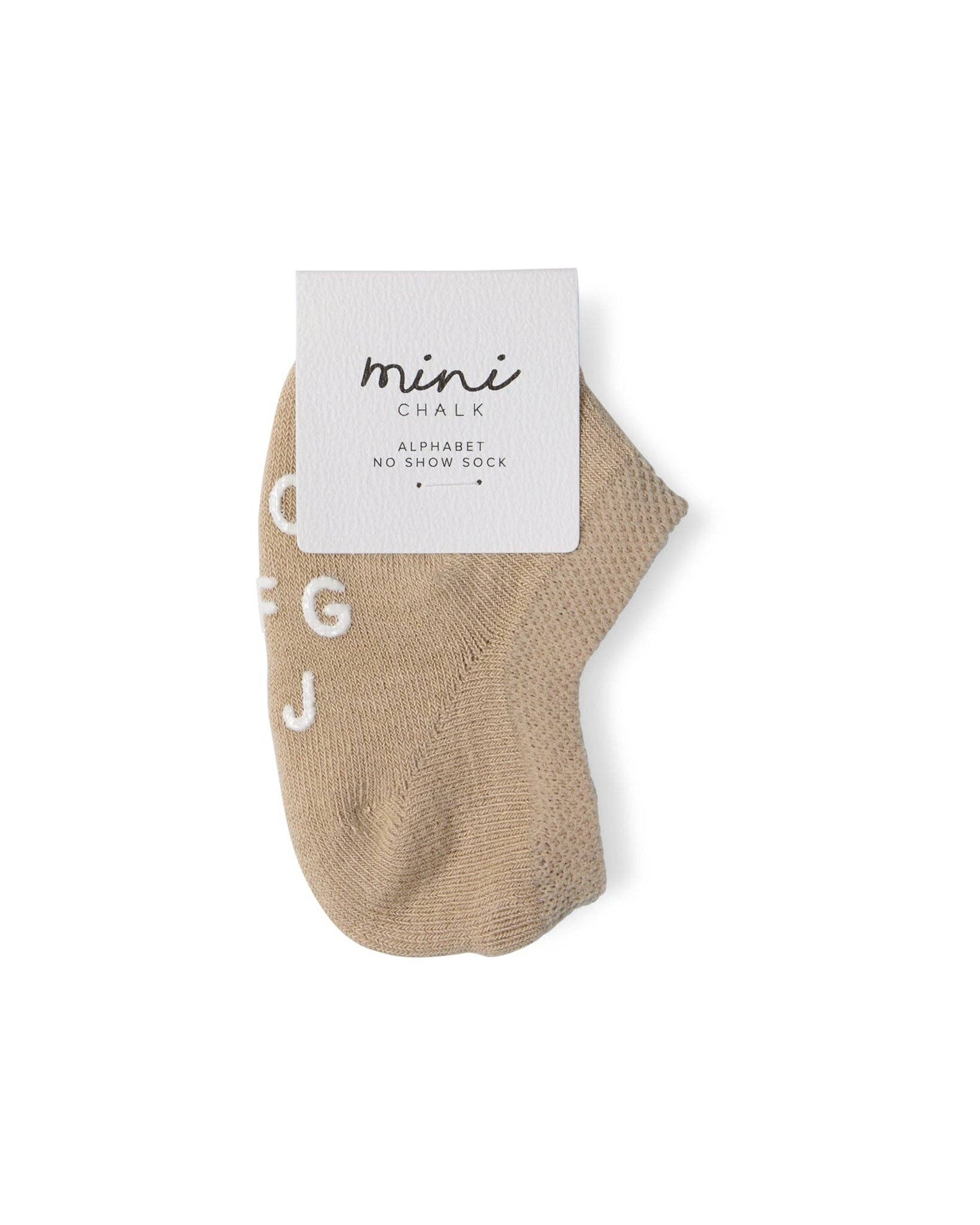 Alphabet No Show Baby Sock Sand
