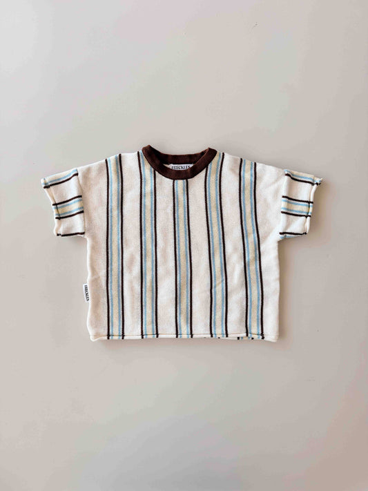 Retro Stripe Knit Top Azure