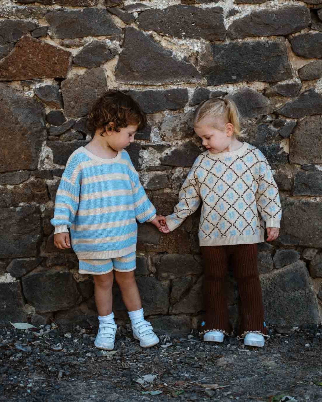 Cotton Knit Jumper - Bluebell